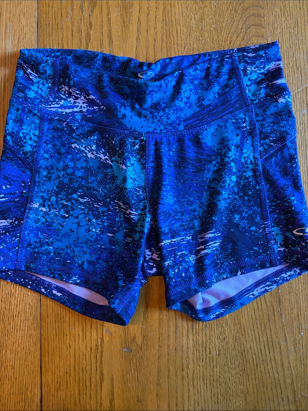 (5/$20) Champion Women's Blue Multi-Print Bike Shorts